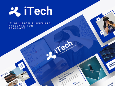 iTech – IT Solutions & Services Powerpoint Template blue computer cyberspace digital engineering future futuristic hardware innovation internet it it solution modern network robot robotic system tech technical technology