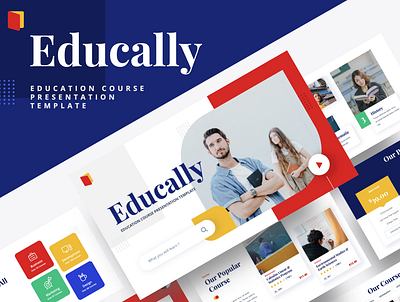 EDUCALLY – Education Course Powerpoint Template book class classroom college diploma education graduation knowledge learn learning library pencil school science student study studying technology university web