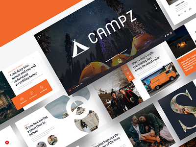 CAMPZ – Camping & Caravan Powerpoint Template adventure backpack bonfire camp camper campfire camping caravan forest hiking holiday journey landscape leisure lifestyle mountain nature outdoor outdoors recreation