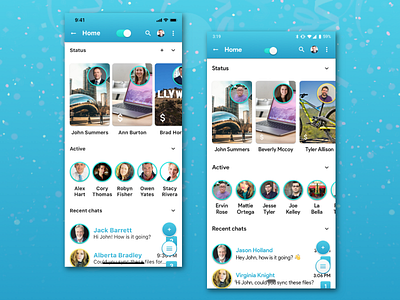 Messenger App: Home Screen for iOS and Android