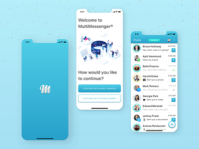 Messenger App Project: Login and Chat Screens app app design application chat flat graphical icon illustrator messenger messenger app messenger bag minimal redeisgn redesign ui user experience userinterface ux web website
