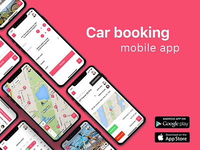 TURBO®: Car Booking Application for iOS and Android app branding design flat icon illustrator minimal ui ux web website