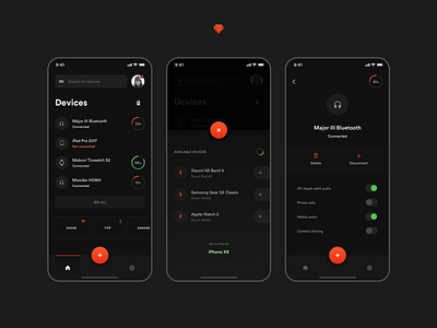 Mobile APP for Wireless Devices app colors contrast dark ui device dribbble georgia giomak interface design ios mobile app mobile design sketch typohraphy ui uidesign uiux user interface ux webdesign