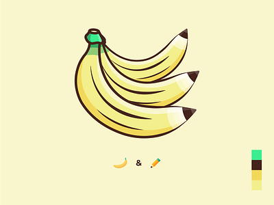 Banana & Pencil - illustration