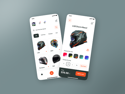 Motorcycle Helmets Online Store - Mobile App