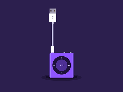 iPod Shuffle - Simple flat illustration ai flat illustration illustration design ipod illustration ipod shuffle purple colors simple illustrations