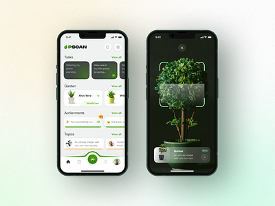 Pscan - Mobile App For Identifying Plants iosappdesign mobileapp mobiledesign plantscanningapp uidesign ux
