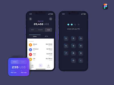 Crypto Wallet UI Design app design app ui crypto wallet mobile design mobile ux user interface wallet app wallet ui