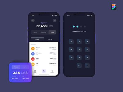 Crypto Wallet UI Design