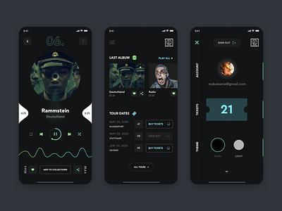 Mobile App For Famous German Band "Rammstein" giomak mobile app mobile design rammstein ui ux