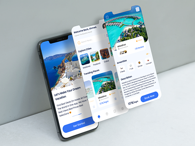 Travel App 🧭 ✈️ blue clean design elegant figma hotel interface travel ui ui ux design uidesign uiux