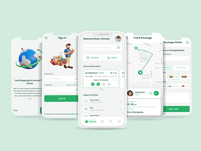 Delivery App 🛵 3d 3d vector clean delivery design figma green home illustration interface map sketch tracking ui ux design uidesign uiux vector