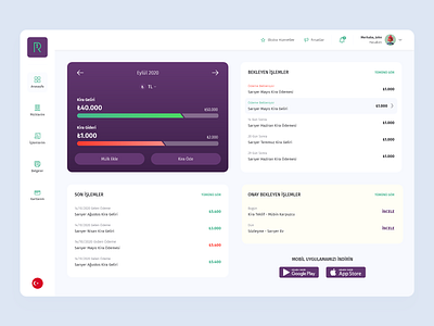 Dashboard: RezyPay app dashboard design flat ui ux website