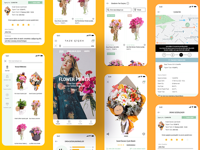 Flower Delivery App: Taze Çiçek adobe xd app dailyui design figma flat flower flower app interface mobile ui ux