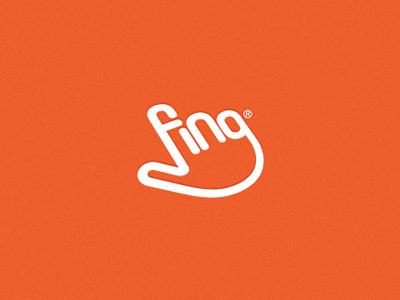 Fing app application click clicker fing finger mobile orange print