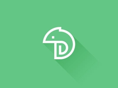 DigiCham chameleon color creative d digital green letter logo media simple