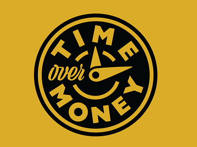Time over Money clock lettering logo logo design money time