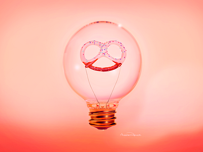 TOUT SWEETS // Pretzel 3d 3d design 3d illustration animation bulb light light bulb modeling pretzel render