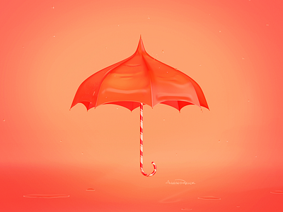 TOUT SWEETS // Umbrella 3d 3d design 3d illustration animation candy cane modeling rain umbrella