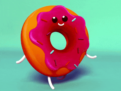 Duncan Donut 3d 3d animation animation character animation donut modeling sprinkles walk cycle