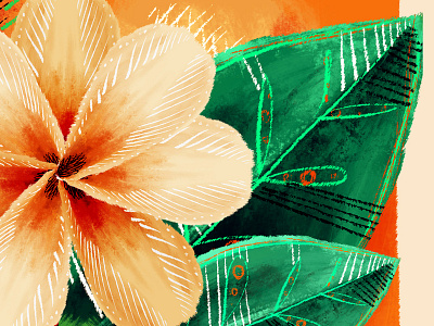 Leafy Greens digital painting illustration leaves tropical