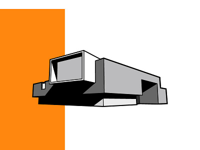 Mcado architecture graphic orange perspective vector