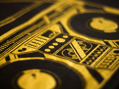 Boombox Print boombox gold screen print