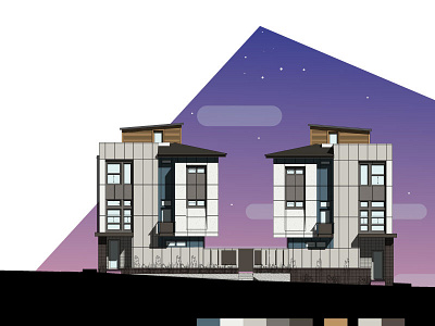 Zuni Color Study architecture color study elevation illustrator