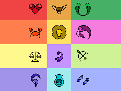Zodiac Icons golden ratio icon icons inkscape logo zodiac