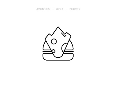 Mountain Burger Pizza burger mountain logo burgers illustrator logo mountain mountain pizza logo pizza pizza logo vector