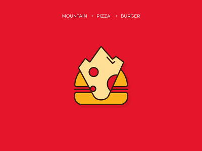 Mountain Burger Pizza burger burgers illustration logo logo design mountain mountain pizza pizza