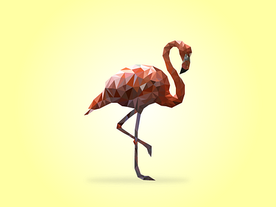 Low Poly Flamingo illustrator low lowpoly poly polygon