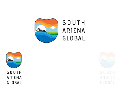 South Ariena Global island logo landscape logo mountain logo ocean logo sky logo