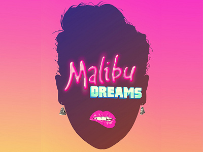 Dreams 80s earrings headshot lips malibu silhouette warm