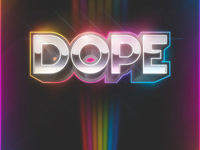 DOPE 80s dope neon prism rainbow spectrum typography