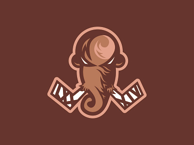 Mammoth Hockey Logo branding design flat icon illustration illustrator lettering logo minimal vector