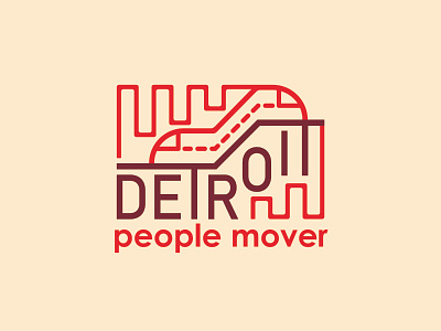 Detroit People Mover branding design flat icon illustration illustrator lettering logo minimal vector