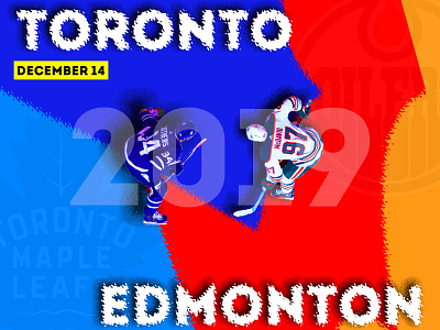 Toronto vs Edmonton advertisement design hockey lettering photoshop poster type typography