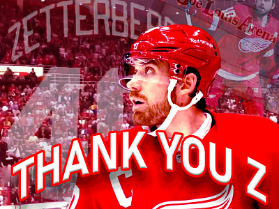 Thank You Z 40 collage design detroit hockey hockey jersey hockey player lettering photoshop pictures red typography zetterberg