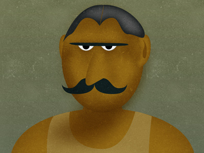 Bathing Man with Stache & Unibrau moustache unibrow