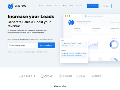 Sass Plus Landing page | UI/UX