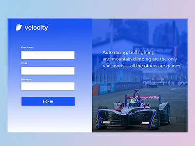 Sign In form clean graphic design hero login form signin speed ui ux ux ui velocity website website animation website concept