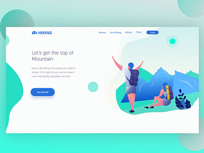 Hiking Landing page graphic design illustration illustrator ui ux vector