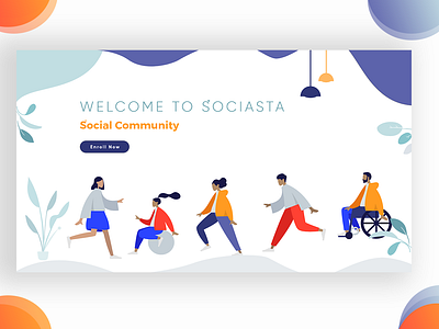 Sociasta landing page exploration graphic design humaan illustrator landing landingpage simple ux website website builder website concept websitedesign