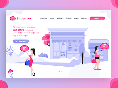 Shopzoo landing app artwork clean design graphic graphic design illustration landing page concept landingpage shopping simple store ui user center design userexperience ux web