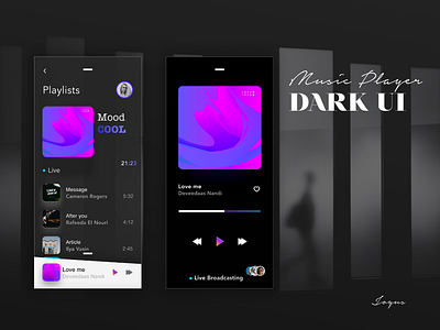 Dark UI app design application clean dark mode dark ui graphic design icon simple ui ux