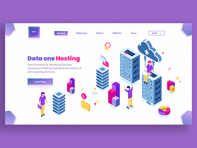 hosting Landing page artwork branding clean data design graphic graphic design illustration landing page design simple typography ui ux web website design