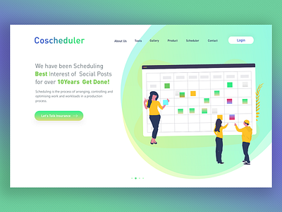 Coscheduler landing page artwork design graphic graphic design icon illustration scheduler typography ui ux vector web