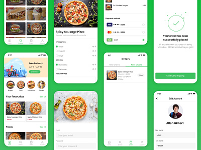 Eat - Food Ordering Mobile App UI food food app food app ui food ordering app home page login page app mobile app mobile app ui restaurant app ui ui kit