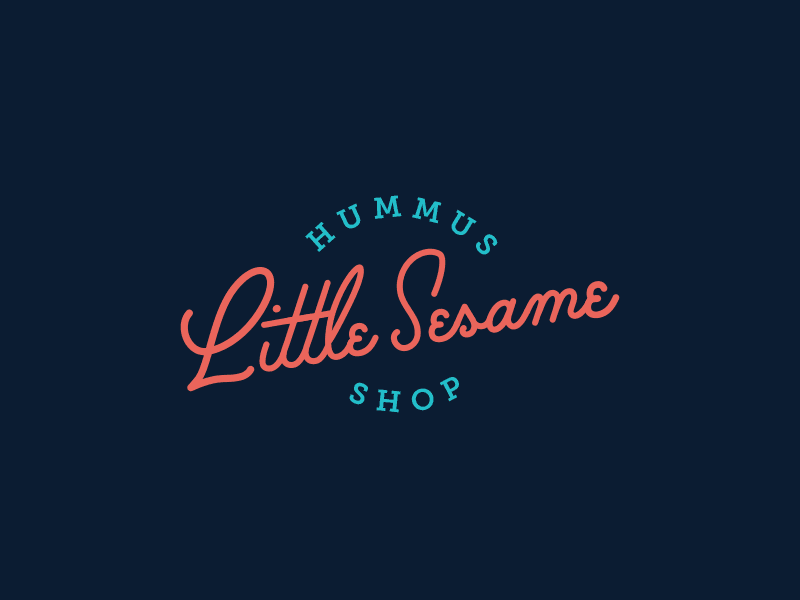 Round 1 Little Sesame Logo color hummus logo script